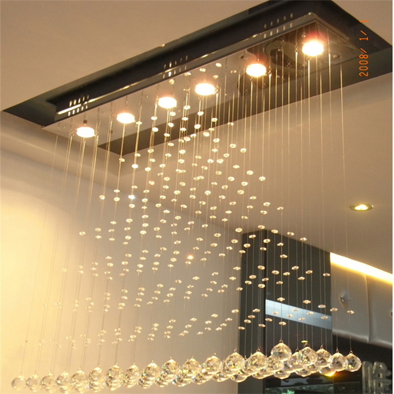 fantastic promotion modern chandelier lighting rectangle brief crystal lamp for dining room