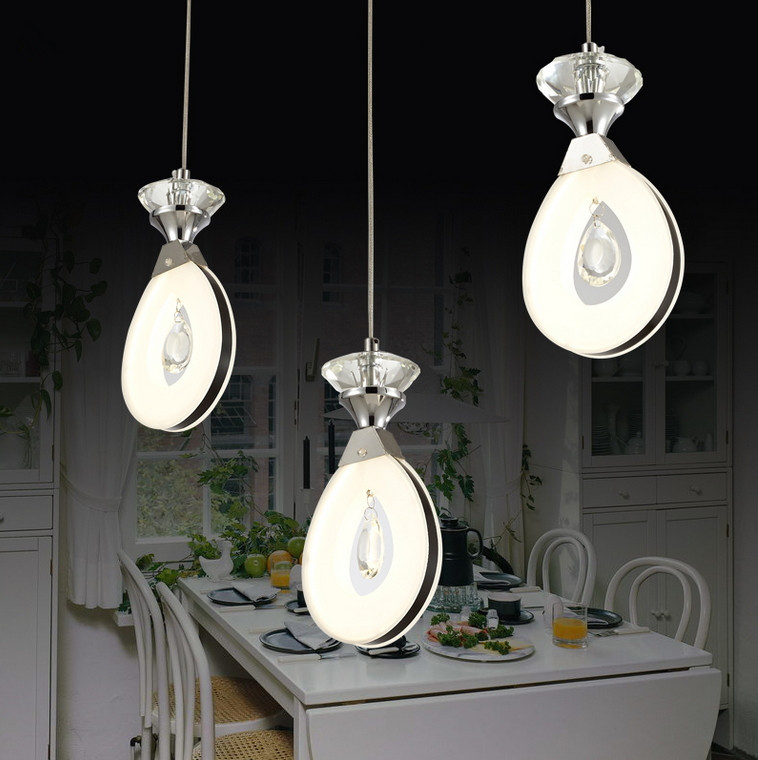 fashion modern led outdoor lustrous ring crystal pendant lights dining room lighting fixture restaurant light creative lamps
