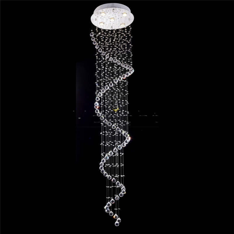 h 2.5 meter , large foyer crystal chandelier light fixtures included led light source guaranteed+ !