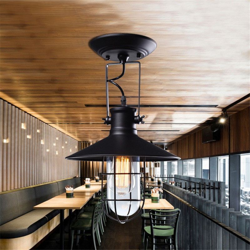 indoor metal pendant lamp loft northern europe american vintage retro country industrial led pendant light