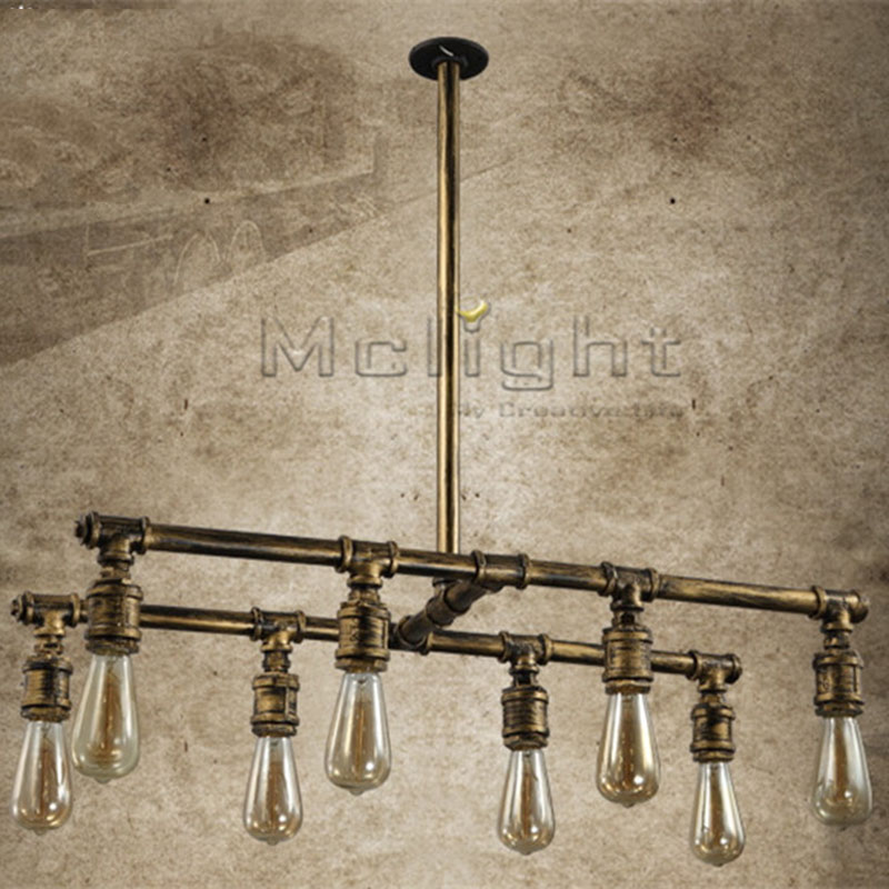 industrial loft style vintage water pipes chandelier light fixture creative personality retro fixtures restaurant bar lamp
