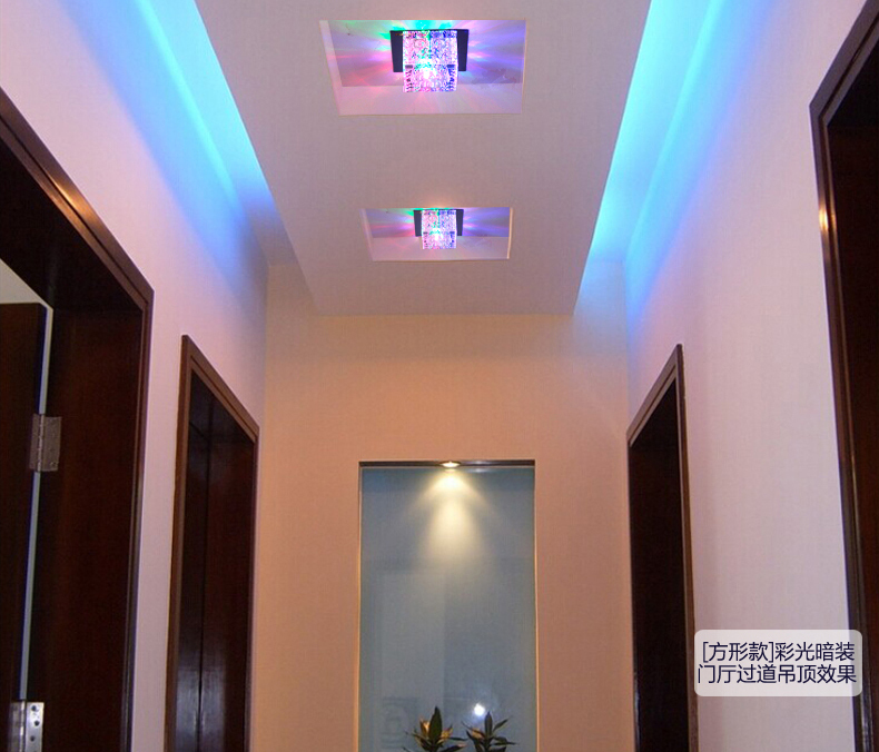 led crystal ceiling lamp 3w led 110-240v+ surface or embedded mounted for option+