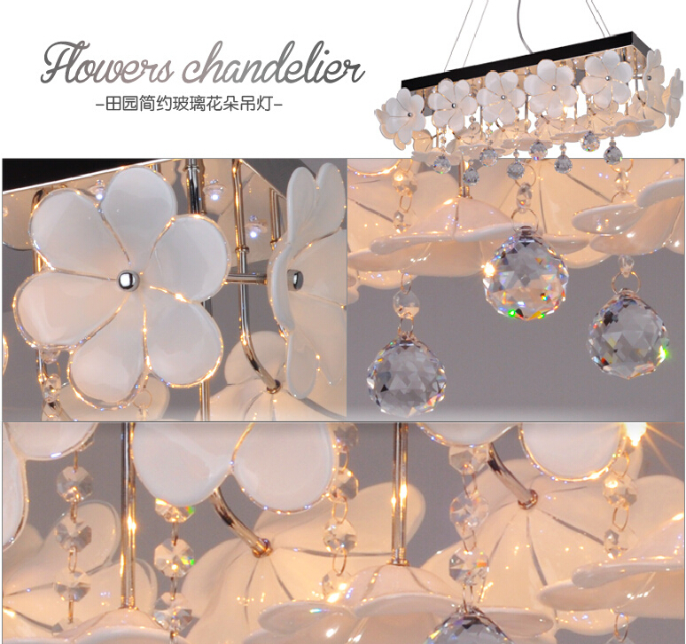 lustres de cristal pastroral flowers chandelier 110v 220v
