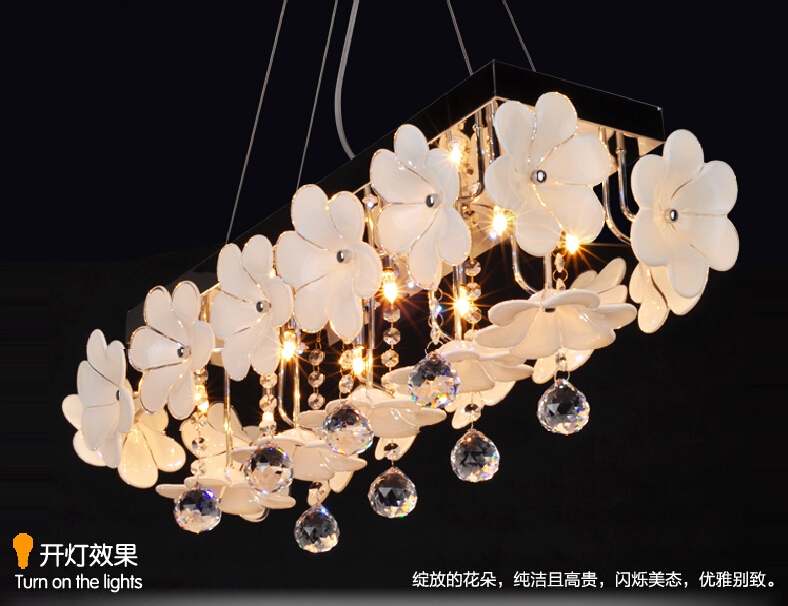lustres de cristal pastroral flowers chandelier 110v 220v