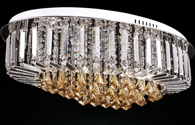 luxury crystal ceiling light lamp,modern simple light for home,k9 crystal ceiling lights with remote control oval
