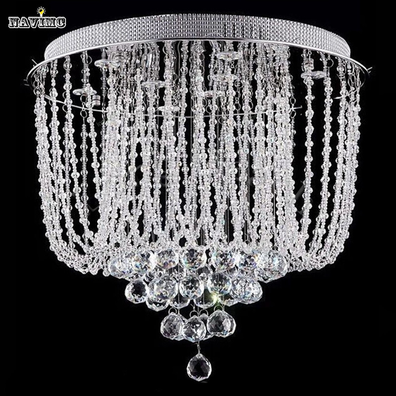luxury fashion modern flush mount led crystal chandelier lighting for ceiling lustres de sala