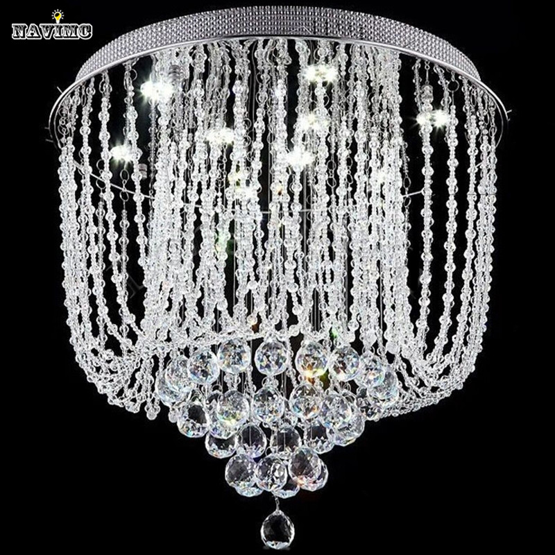 luxury fashion modern flush mount led crystal chandelier lighting for ceiling lustres de sala