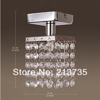 mini semi flush mount in european chandelier crystal (chrome finish) 1 g9