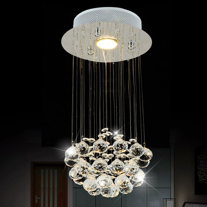 mini small crystal ceiling light fixture flush mounted crystal lamp lustre stairs porch aisle hallway corridor light - Click Image to Close