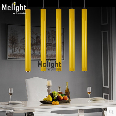 modern and simple tube shade pendant light single head dia.6cm for bar restaurant - Click Image to Close