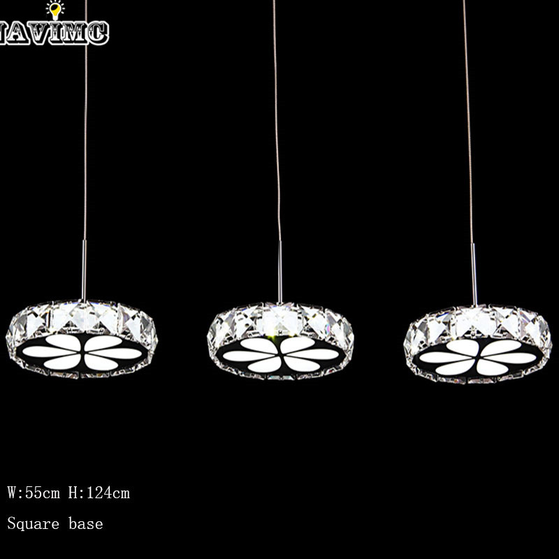 modern crystal led pendant light for dining room restaurant pendant lamp with ceiling plate kitchen bar decoration