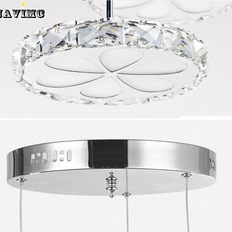 modern crystal led pendant light for dining room restaurant pendant lamp with ceiling plate kitchen bar decoration