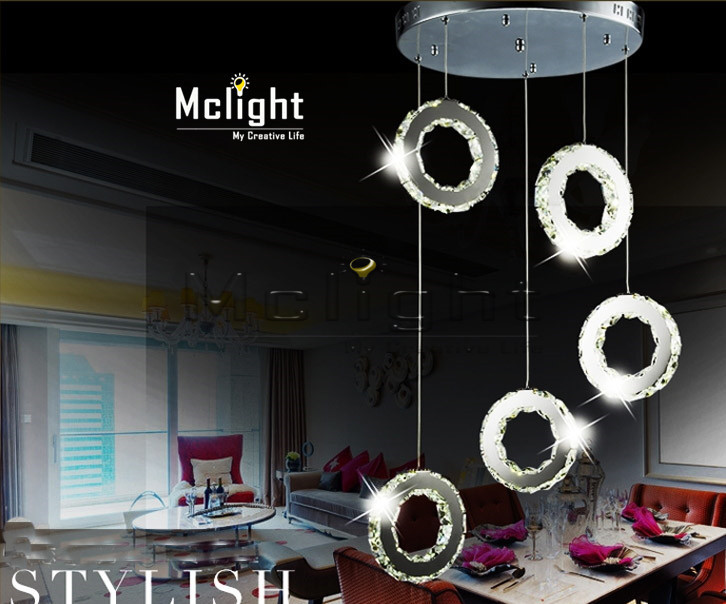 modern crystal led pendant lights lamps diamond ring cristal lighting fixtures for dinning room kitchen bedroom coffe bar lamp