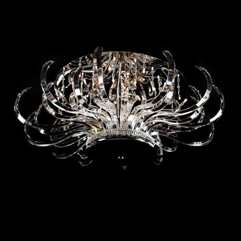 modern floral crystal chandelier lights crystal lusters lamp g4 crystal lighting flush mounted for ceiling - Click Image to Close
