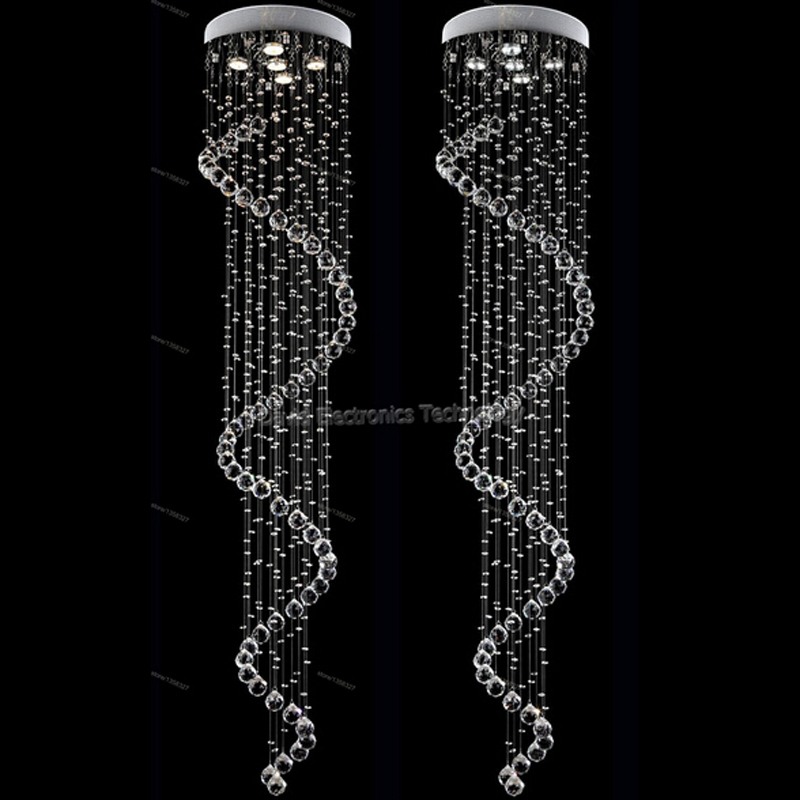 modern led crystal chandelier sprial staircase christmas lights lustre de cristal lamp lighitng fixture dia 450*h2200mm