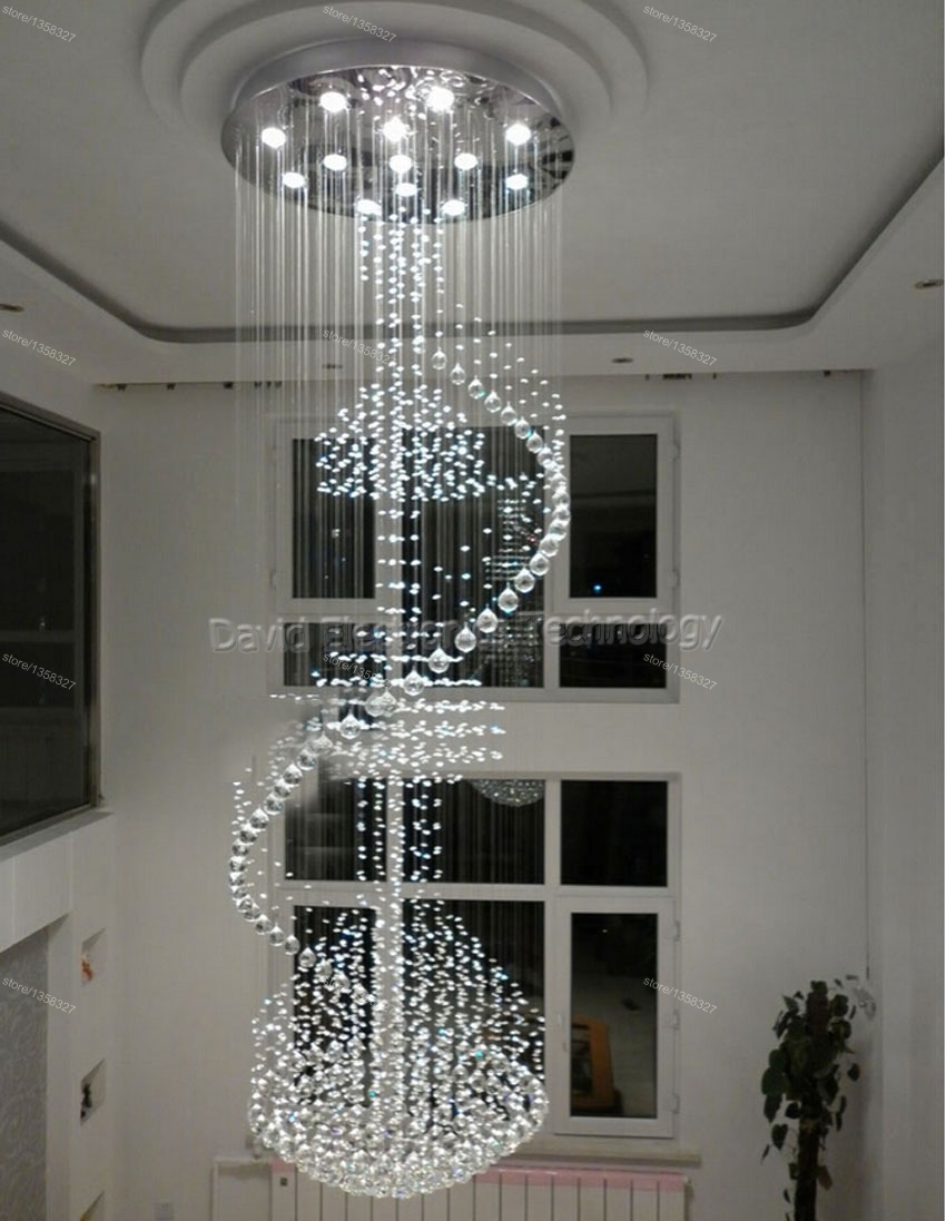 modern led long big spiral staircase crystal chandeliers light fixture for foyer el hall large hanging lamp