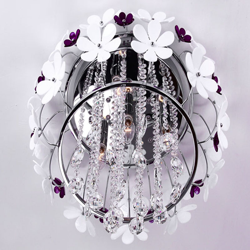 modern lustre crystal lampshade luxury fashion flower crystal chandelier lamp,5 lights