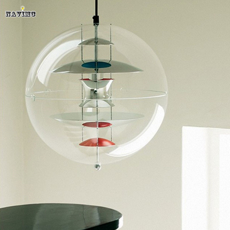 modern verpan vp globe designer pendant lights dinning room suspension luminaire acrylic lightting pendant lamp fixtures lampara