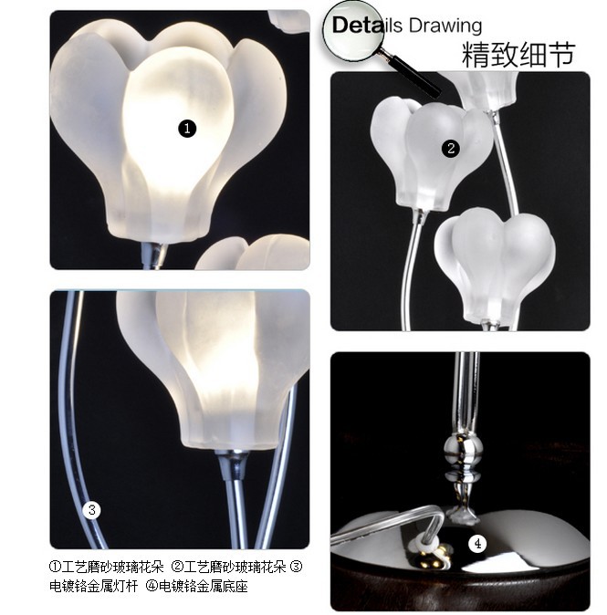 new asfour crystal table lamps with 2 lights - floral design (g4 bulb base) 110v/220v