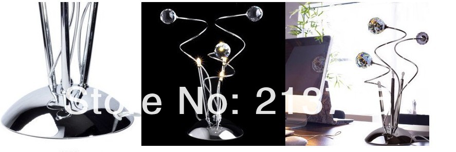 new k9 crystal table light with 3 lights (g4 bulb base) desk lamp