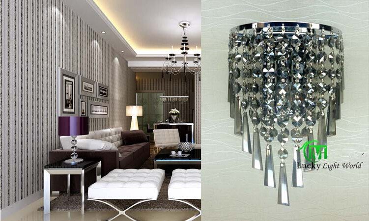 new modern fashion wall lamps crystal wall light bed-lighting crystal e14 arandela parede lamps silver gold brown