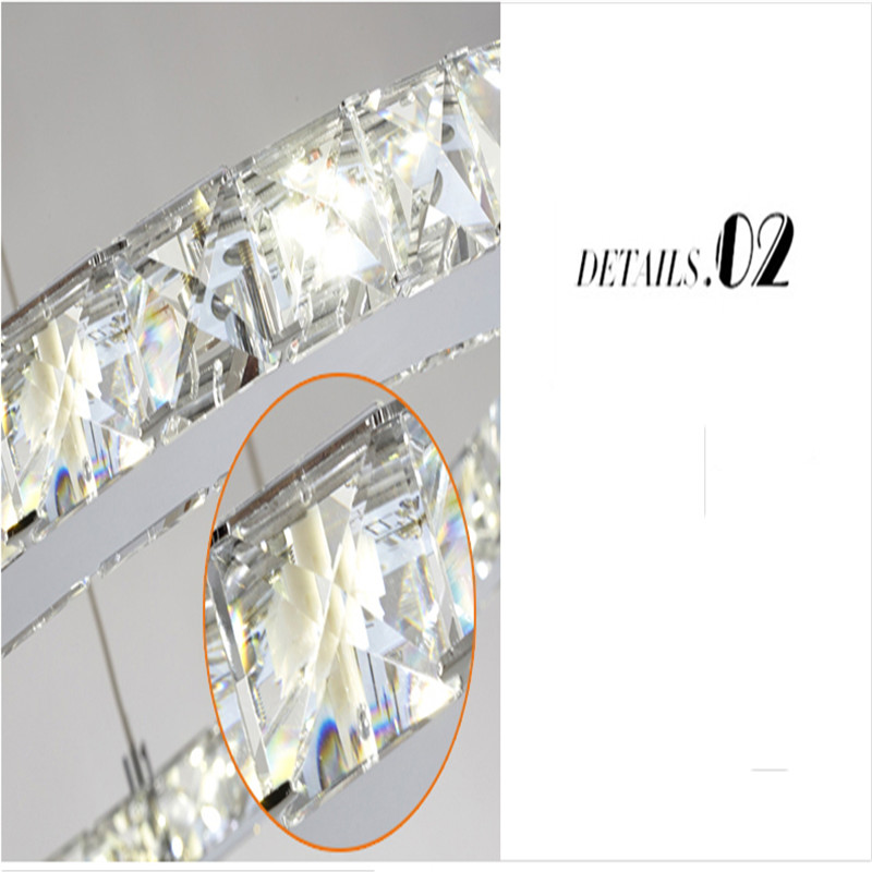 oval design brief led crystal chandelier modern fashion 3 sides crystal lustres de teto bar lighting