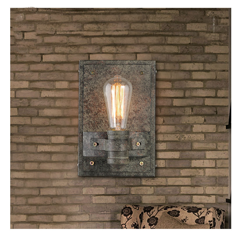 retro black iron industrial vintage loft black wall lamp sconce creative beside bar lamps e27 edison home light fixture