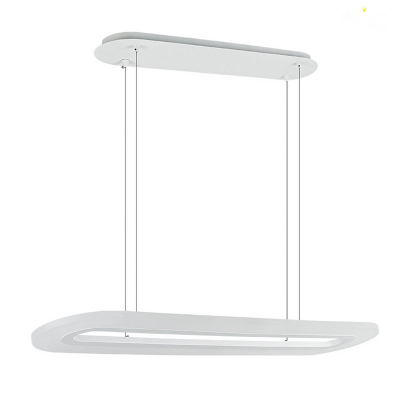 single ring round shape acrylic led modern pendant light lamp for dining room restaurant decoration white hanging light fixture
