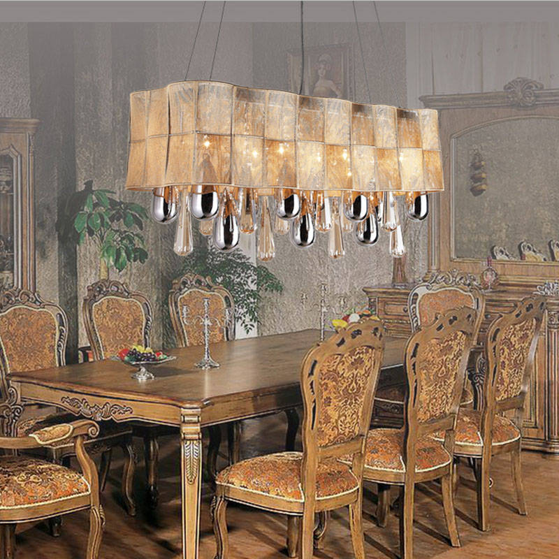 vintage chandelier european luxury modern lighting led k9 rectangular modern crystal chandelier for dinning room lights lamp