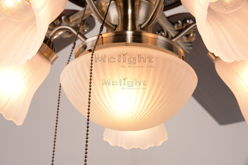 vintage frosted glass lampshade ceiling fan with light fixture for children dining living room pendant lamp 5 blades foyer fans