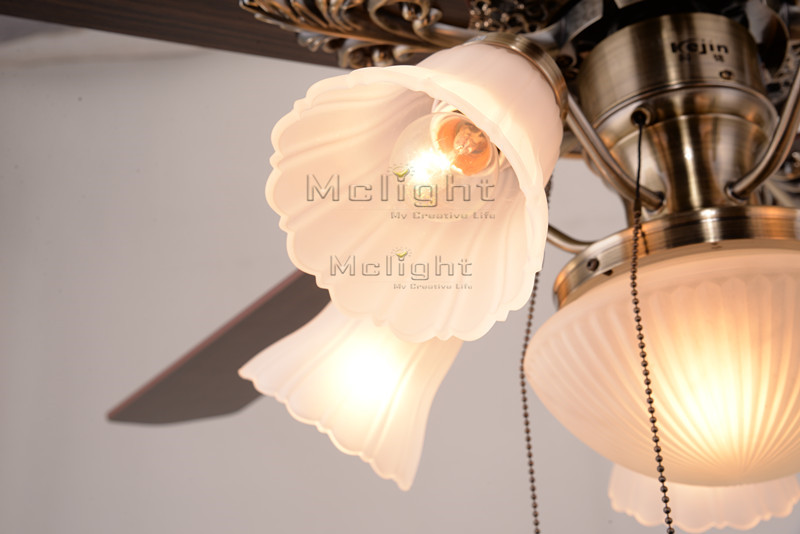vintage frosted glass lampshade ceiling fan with light fixture for children dining living room pendant lamp 5 blades foyer fans