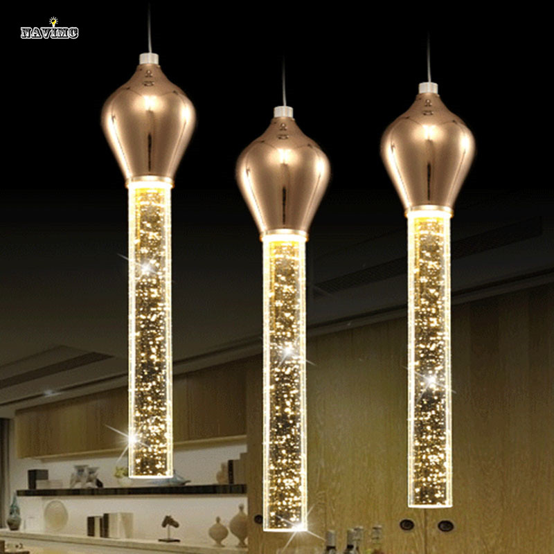 vintage pendant lights modern led glass crystal bubble pendant light minimalist fashion hanging creative dinning room bar lamp