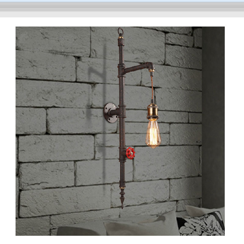 water pipe loft vintage retro wrought iron industrial wall lamp sconce pulley lamps e27 edison pendant lamp home light fixtures