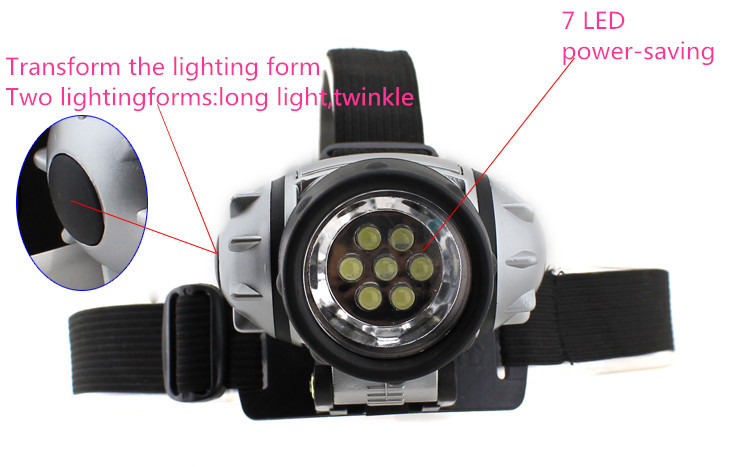 waterproof headlight 7 led headlamp aaa battery head lamp led flashlight torch for hunting camping fishing