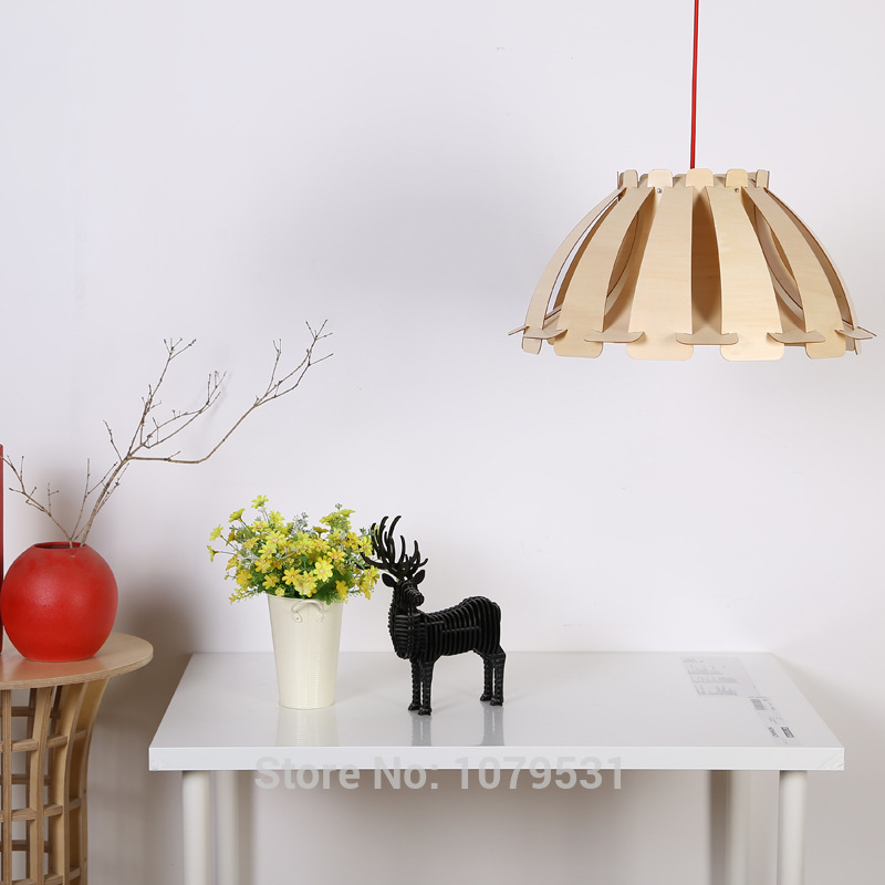 2016 new modern design diy style wooden skirt shape small pendant lights suspension lamps for home decor