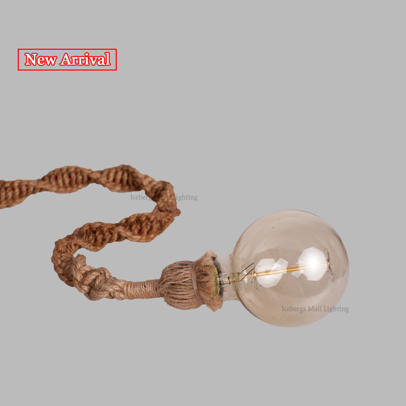 2016 new unique vintage rope pendant lights loft retro industrial lamp american style suspension lamp home lighting for living