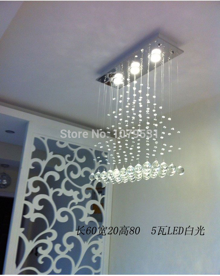 3/5/6 heads modern crystal led ceiling lights fixture rain drop curtain lustre hanging square ceiling lamp lustres de teto