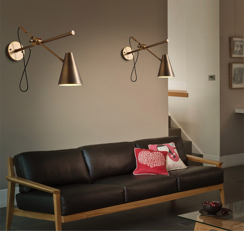 american country industrial loft bedside wall lamp retro nostalgia bar cafe rocker single-head wrought iron wall sconce lights