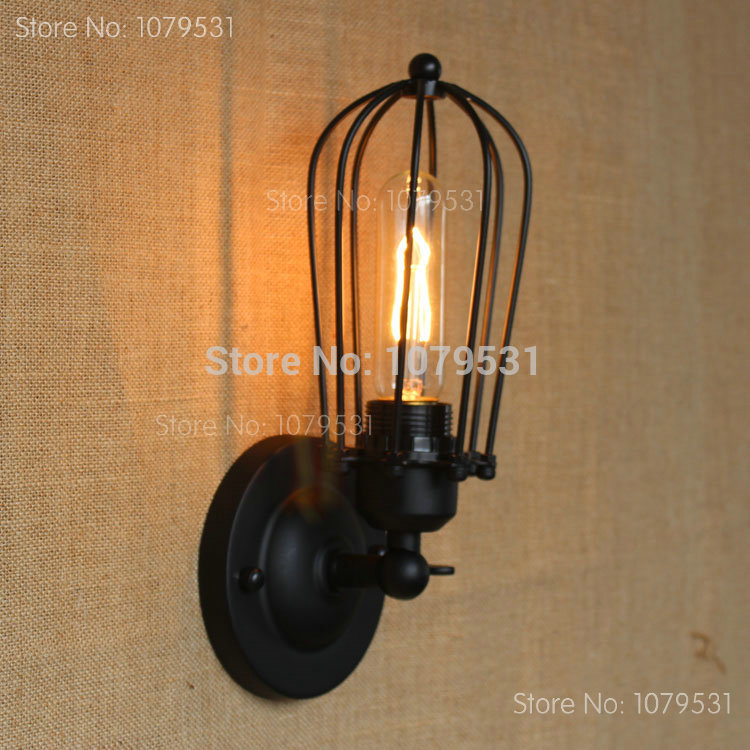 american industrial loft wall lamps vintage iron aisle wall light for home decoration,coffee bar cage corridor wall lamp - Click Image to Close