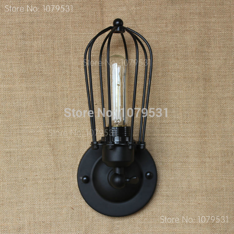 american industrial loft wall lamps vintage iron aisle wall light for home decoration,coffee bar cage corridor wall lamp