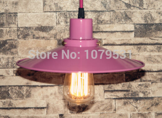 black/pink/green/red/white loft american rural industry wrought iron umbrella shade pendant lights retro edison bulb droplight