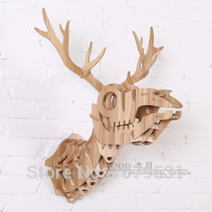 bone deer head,home decoration,wall art diy wooden craft wall decor wall stickers home decor,christmas decoration,wood animal