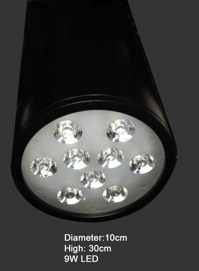 contemporary black cylinder aluminum 9w led ceiling lights exhibition office dome light commercial light