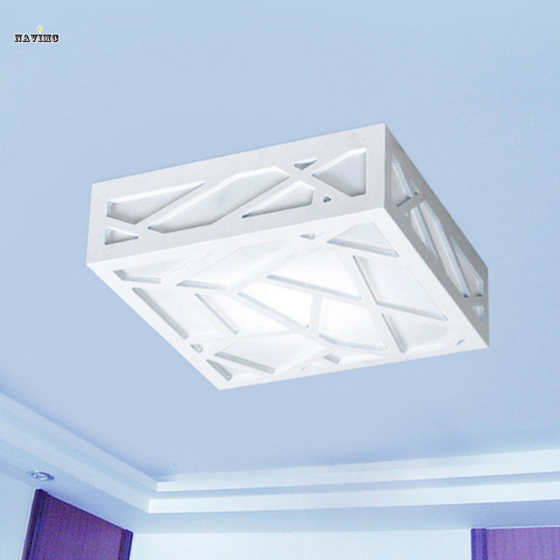 creative led white ceiling lights polymer wood carving water cube(ac85~265v) square aisle ceiling lamp hallway porch light