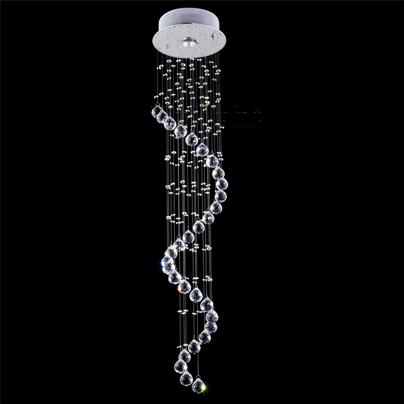 d25cm modern led spiral lustre crystal chandelier light fixtures long stair light for staircase el foyer living room