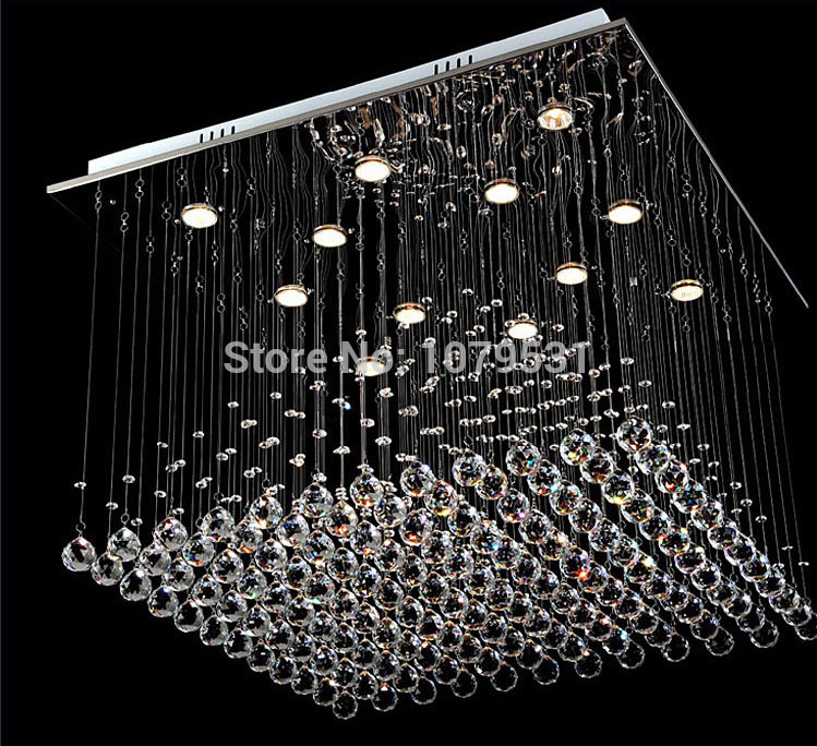 [d800mm * h800mm]modern luxury luster crystal chandelier with 12 lights pyramid shape luminaire decoration chandeliers