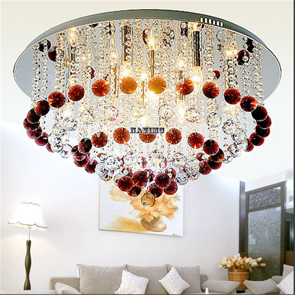 diameter 60cm vinity led red luxury crystal chandelier lighting fixtures for bedroom restaurant corridor bedroom lamp