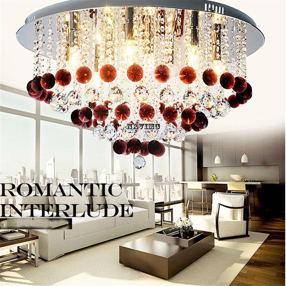 diameter 60cm vinity led red luxury crystal chandelier lighting fixtures for bedroom restaurant corridor bedroom lamp
