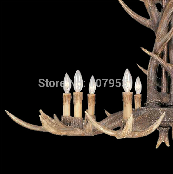 europe country 10 heads deer antler chandelier american retro lamps fixture resin candle antler lamp decoration e14 110-240v
