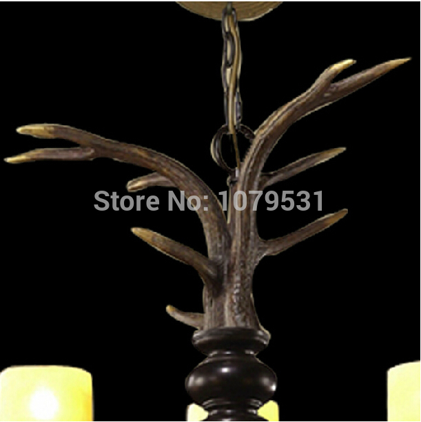 europe country 3 heads american resin deer horn antler white glass lampshade art pendant lamp for home decoration, e27 220v